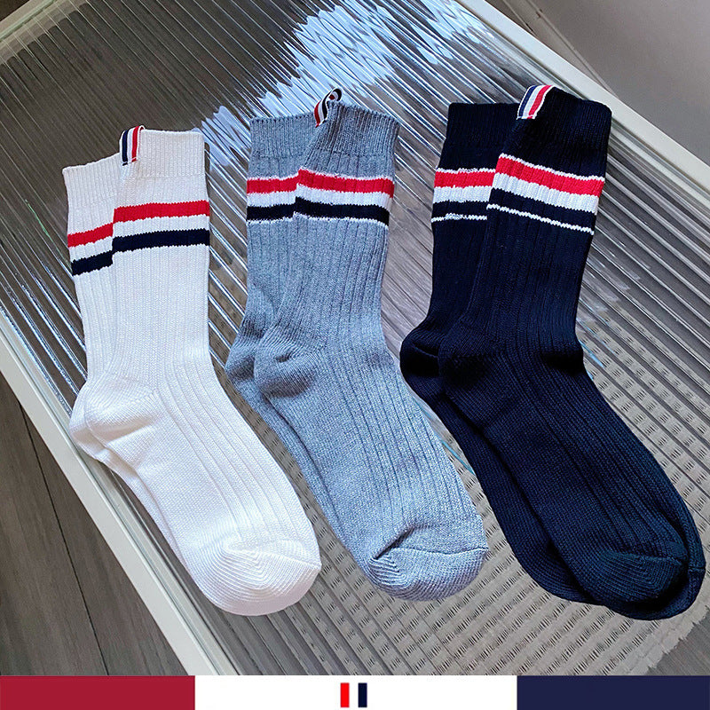 Mid-length four-bar striped socks（复制） THOM TREND