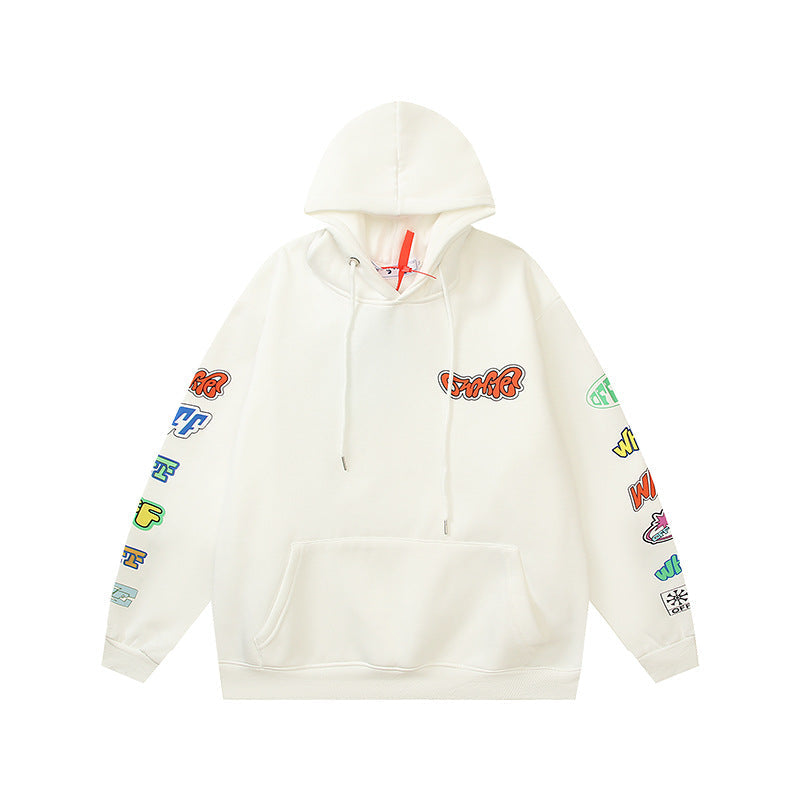 Off-White Sticker Collage Arrow Zip Hoodie product detail view