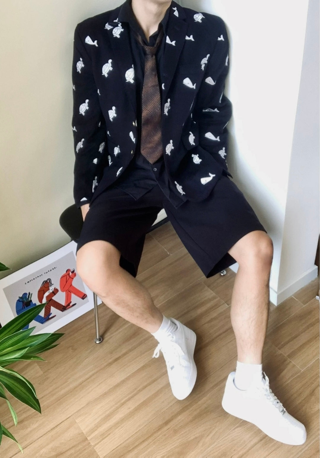 Sea turtle embroidered suit THOM TREND