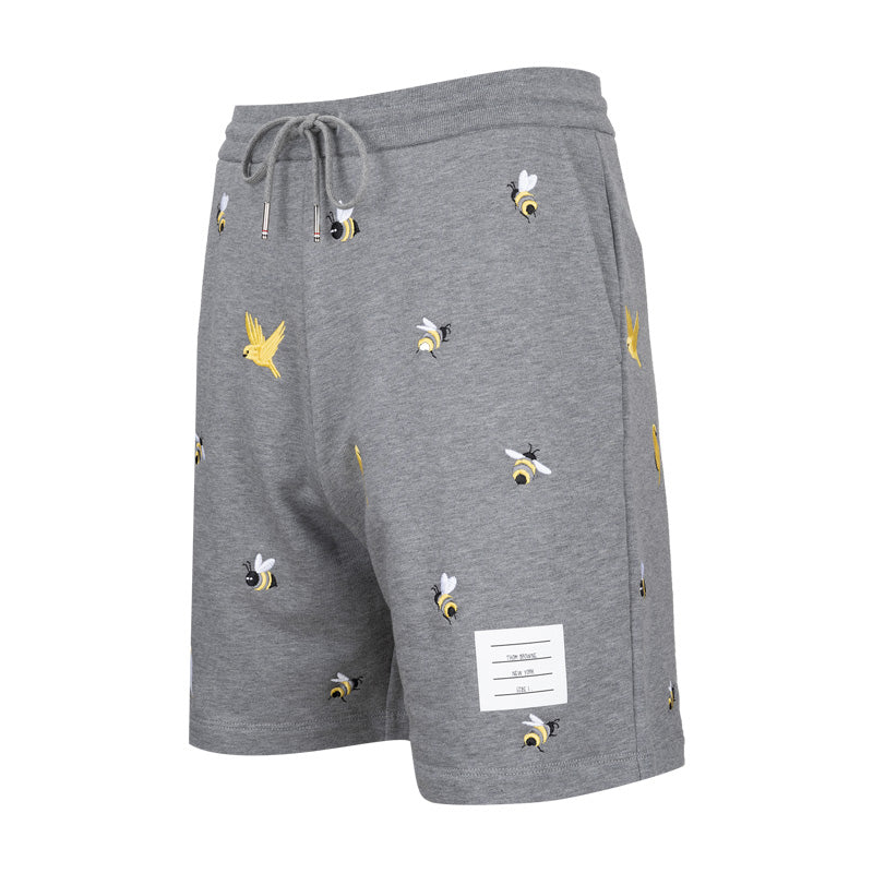 Bee and bird embroidered shorts THOM TREND