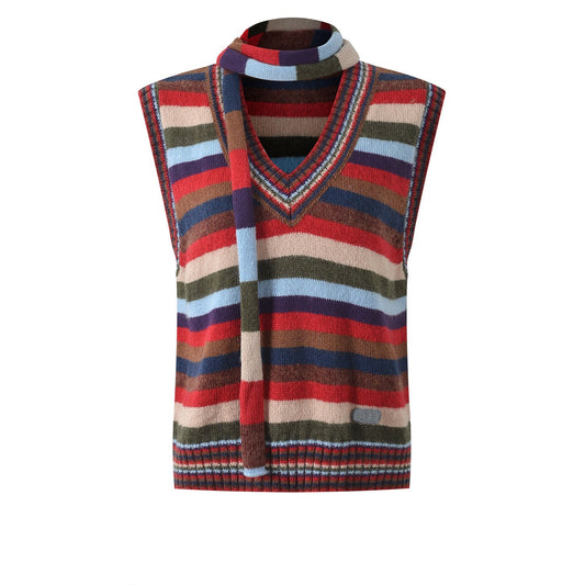 2025SS  Colorful striped lace-up vest THOM TREND