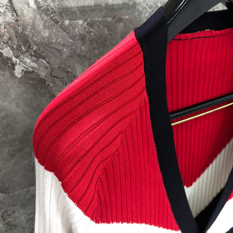 2025SS Color-blocked cardigan THOM TREND