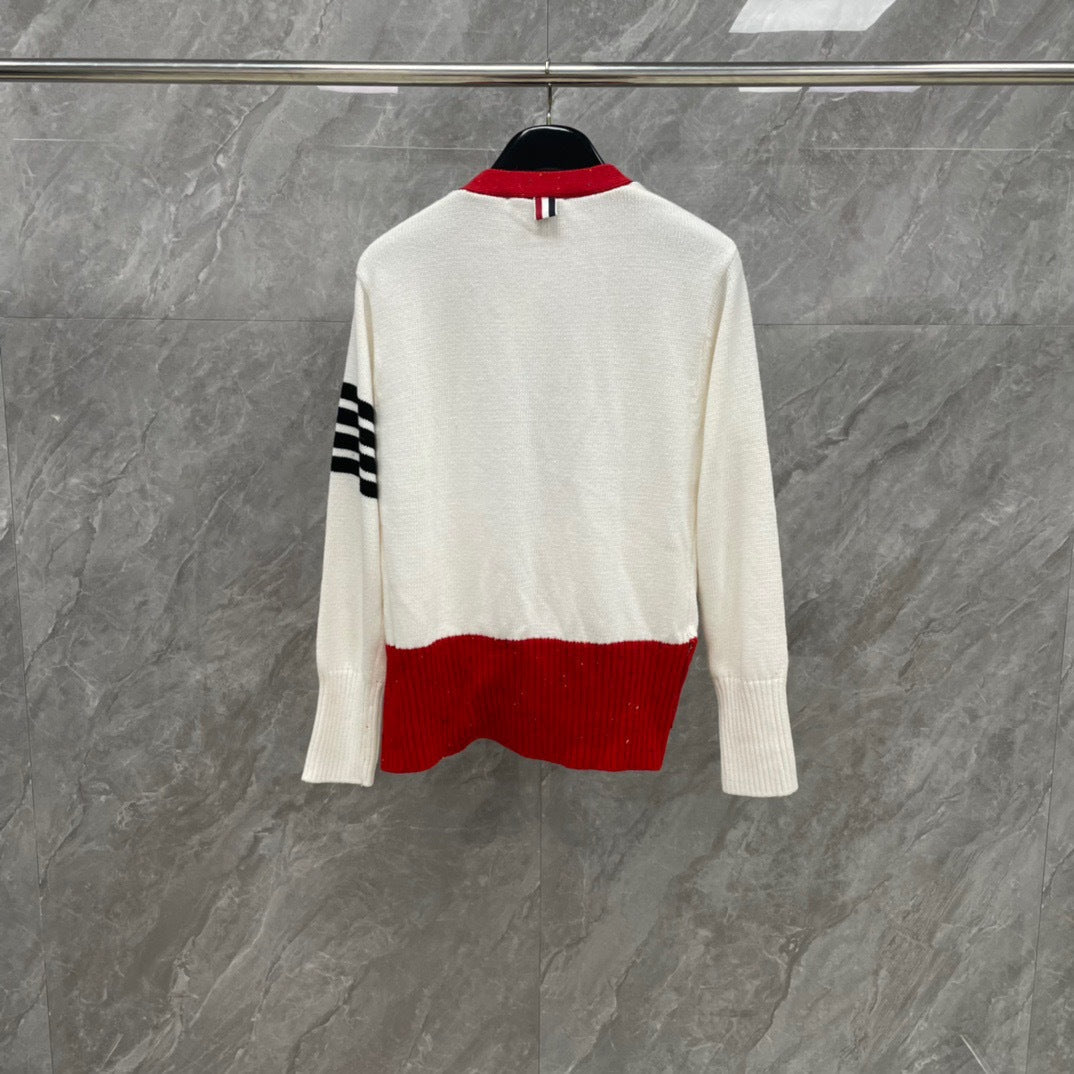 2025SS wool V-neck knitted cardigan THOM TREND