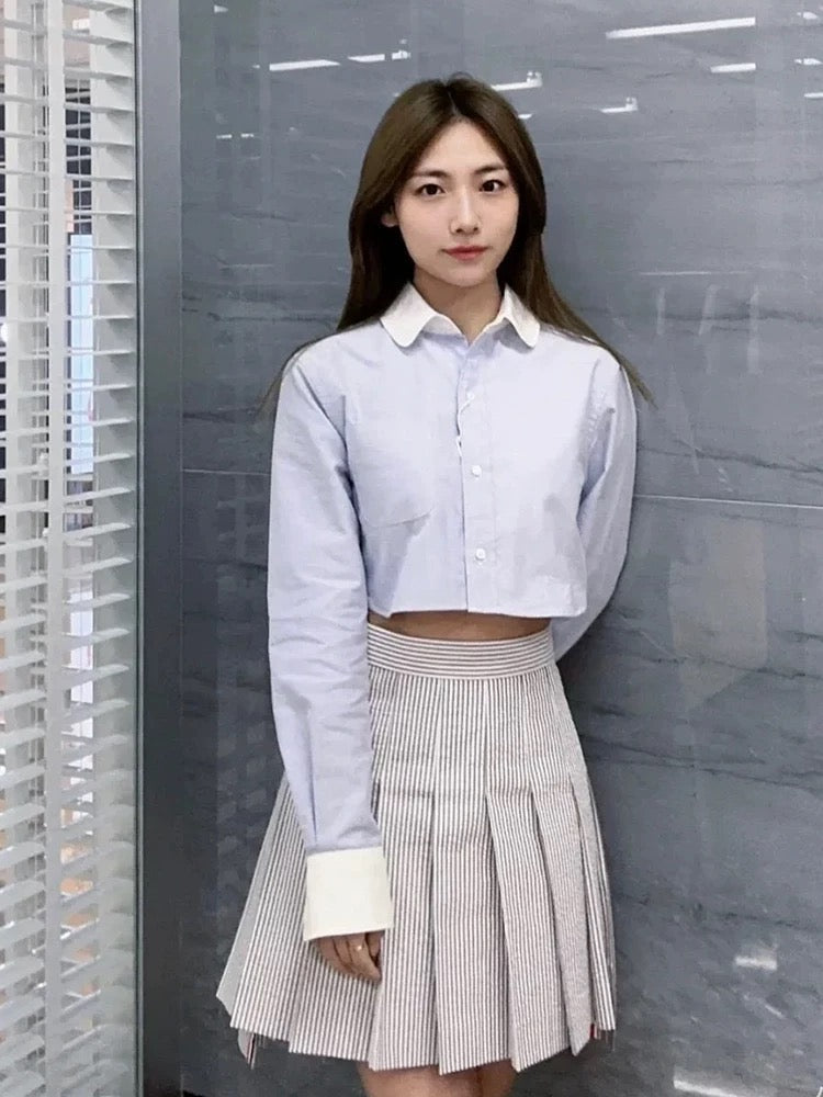 2025SSS Women's belly button-down shirt THOM TREND