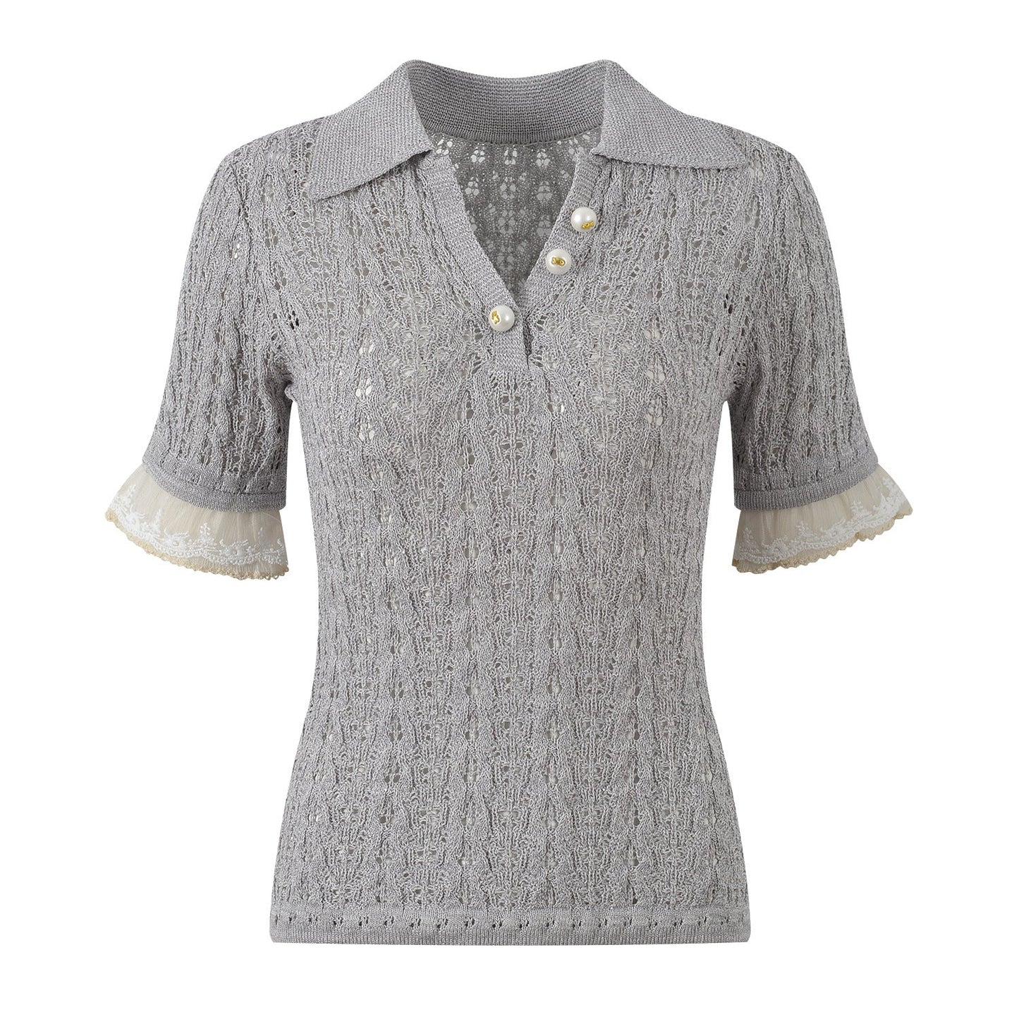 2025SS Lace knit short sleeves THOM TREND