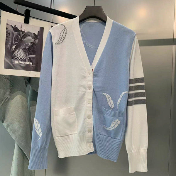2025SS  Pocket Feather Intarsia Cardigan THOM TREND