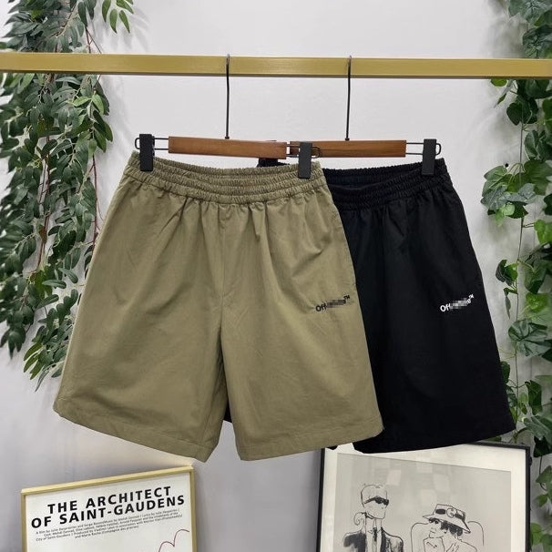 Off-White Men's Small Logo Khaki Woven Shorts product detail 3