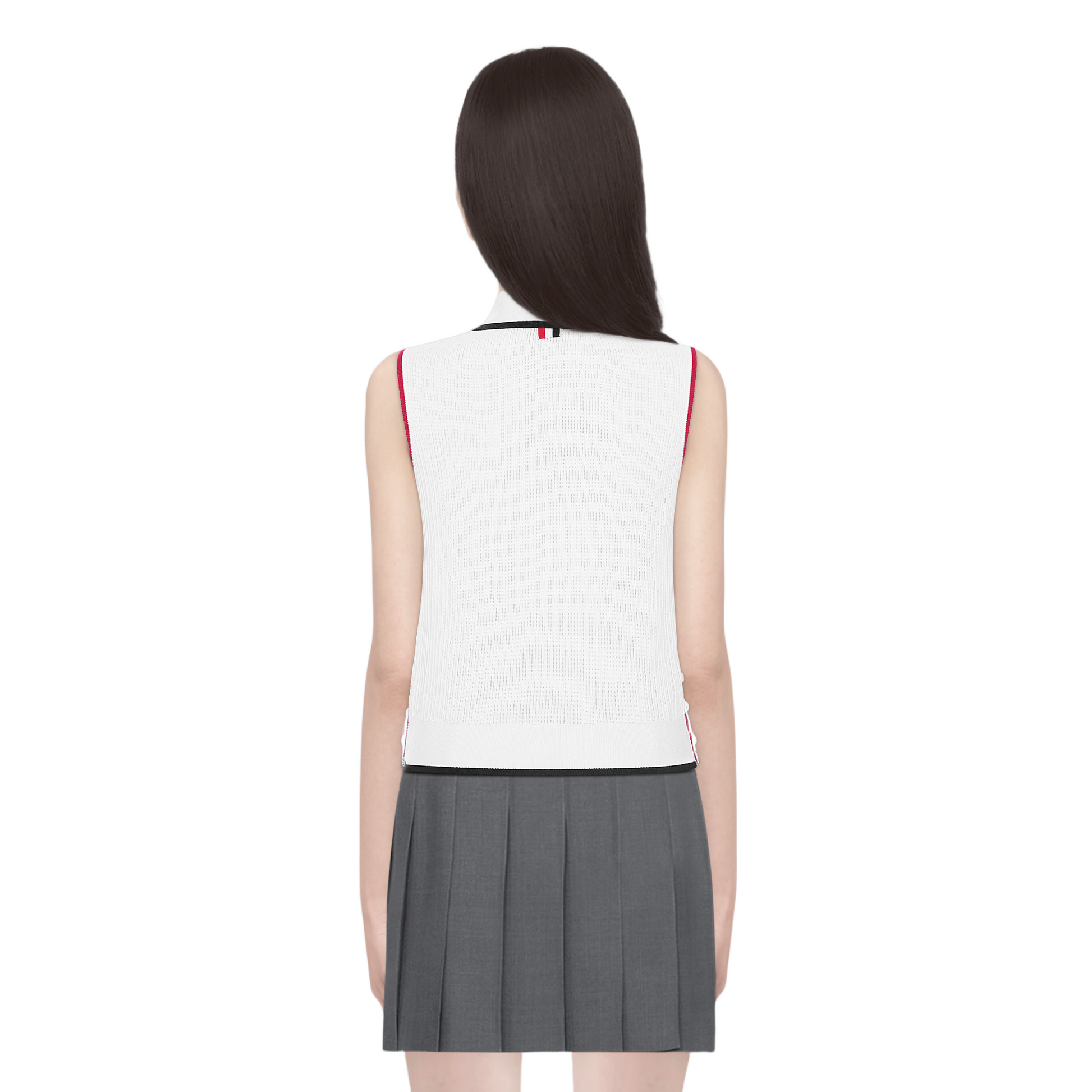 Polo neck sleeveless vest THOM TREND