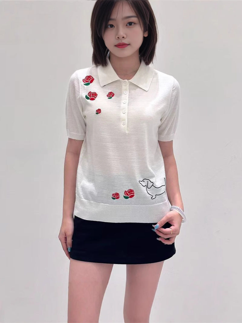 Women's polo neck long sleeve sweater（副本） THOM TREND