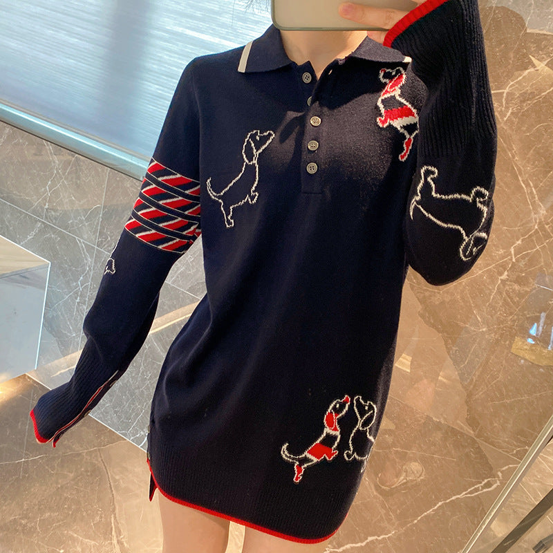 Drawstring Puppy Collar Long Sleeve Dress（复制） THOM TREND