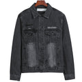 Off-White Black Green Forest Graphic Denim Jacket for Men