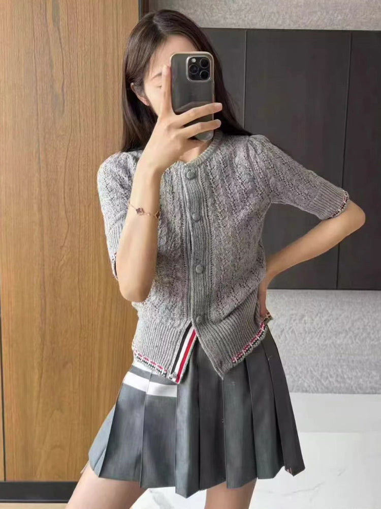 Women's hollow knit T-shirt THOM TREND