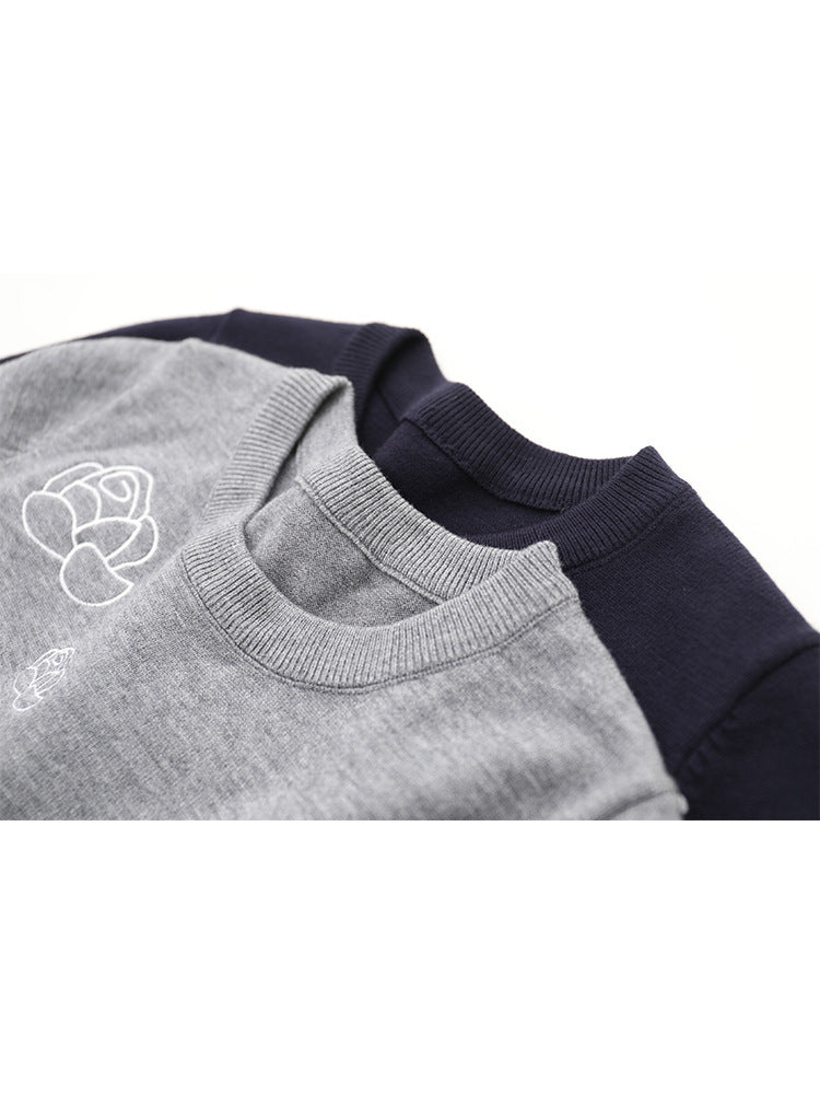 Color-block jacquard sweater