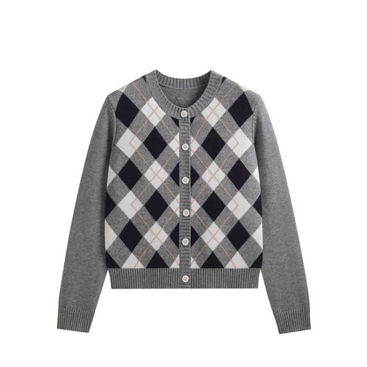 2025SS Diamond check cardigan THOM TREND