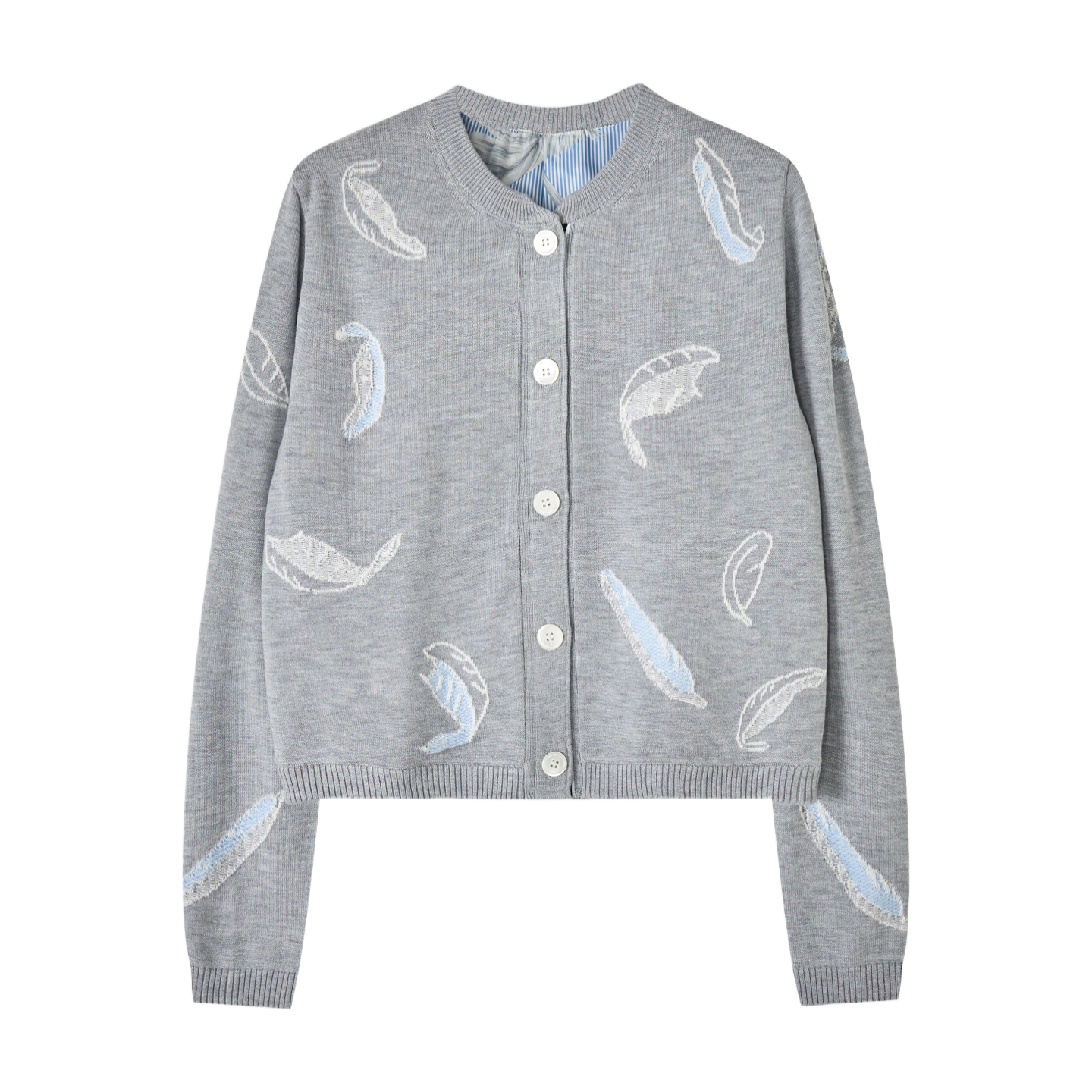 2025SS Feather intarsia cardigan THOM TREND