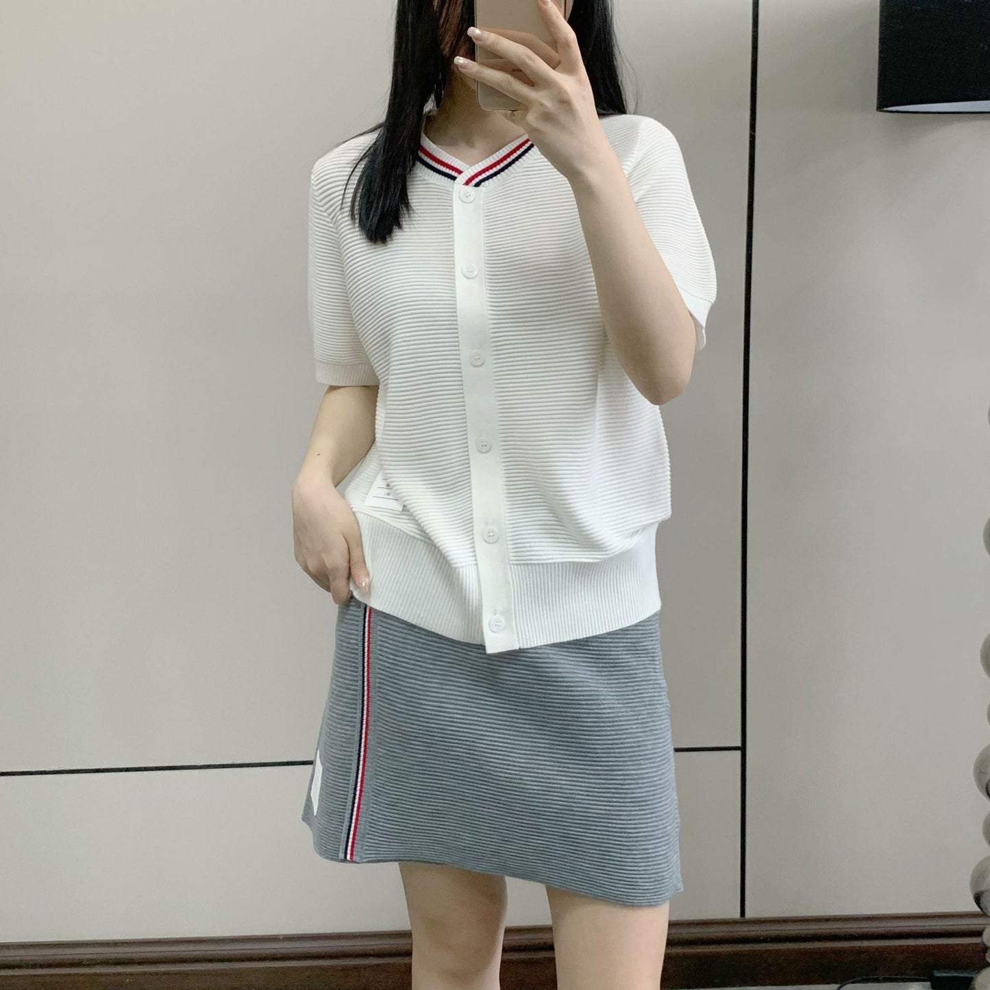 Houndstooth knitted cardigan（复制） THOM TREND