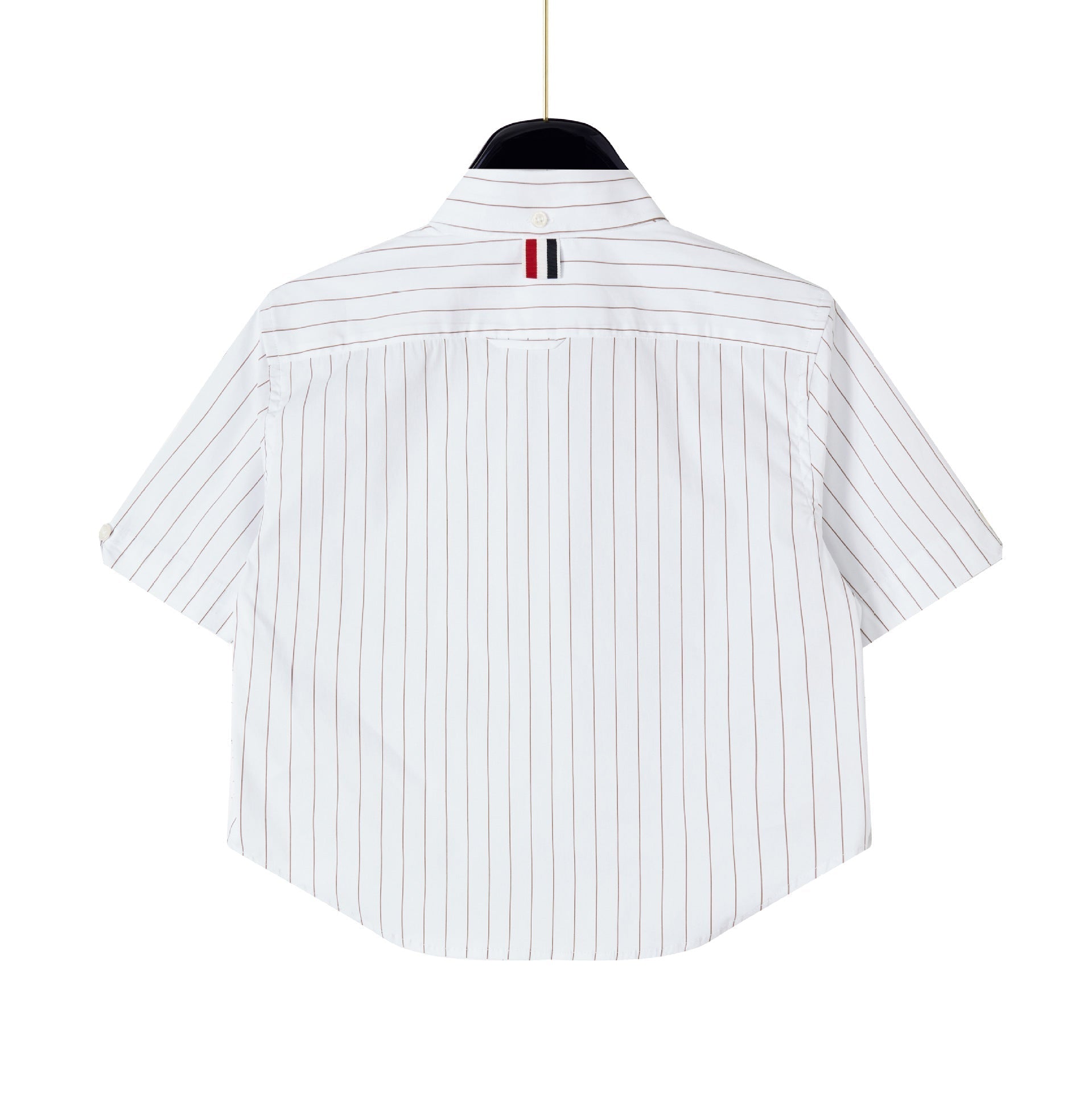 2025SS Women's vertical striped cropped shirt THOM TREND