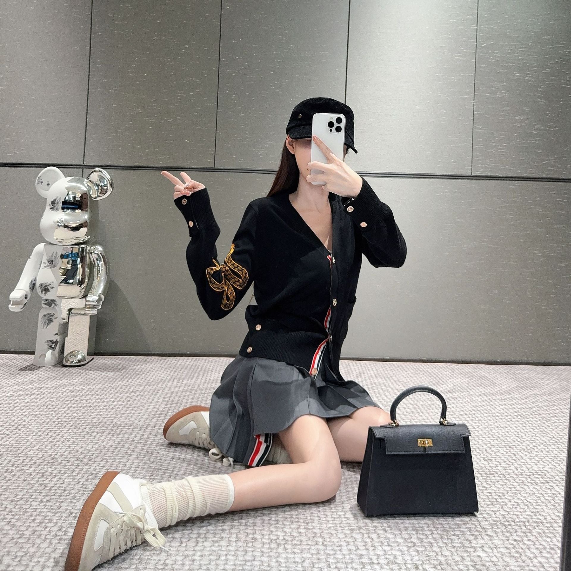 Women's Gold Snake Print Cardigan THOM TREND