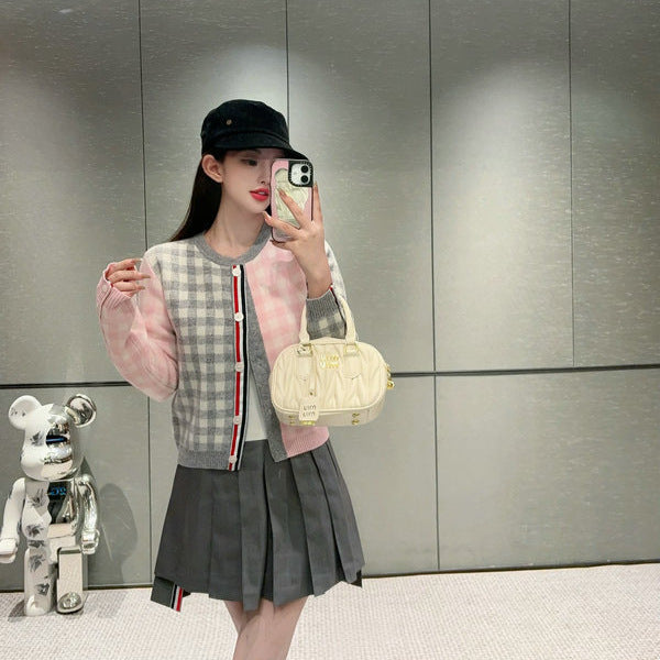 2025SS  Wool plaid cardigan THOM TREND