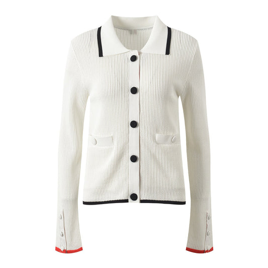 Polo collar cardigan