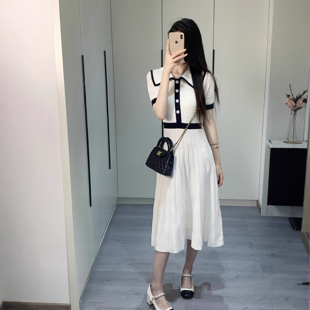 Little Doll Collar Knitted Dress THOM TREND