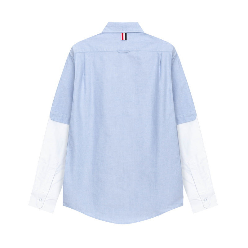 White and grey colorblock shirt（副本） THOM TREND
