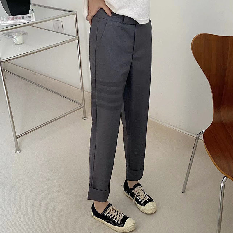 Straight-leg suit pants