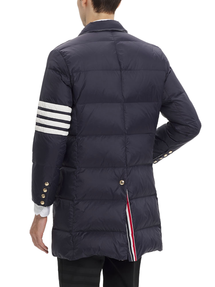 Classic 4-Strip Lapel Midi Down Jacket THOM TREND