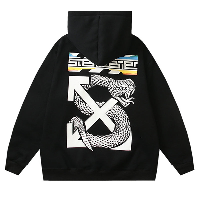 Off-White Graphic Collage Arrow Pullover Hoodie - White product detail view