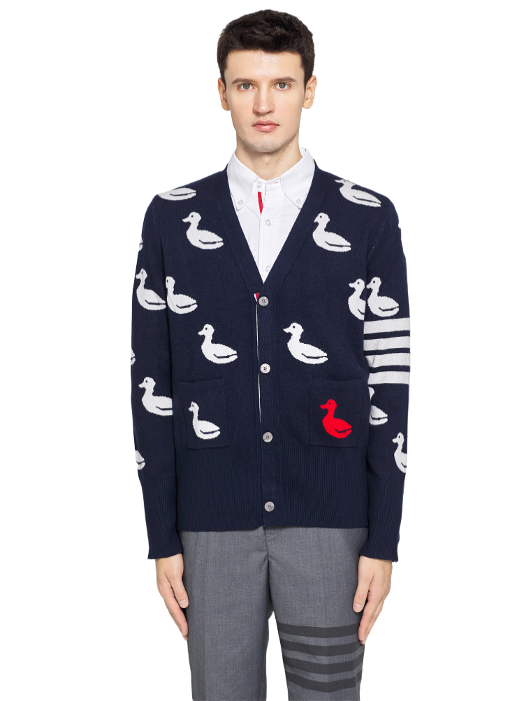 Duck-shaped knitted cardigan THOM TREND