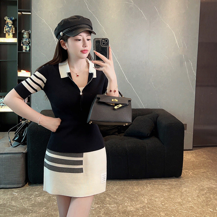 Women's short-sleeved sweater