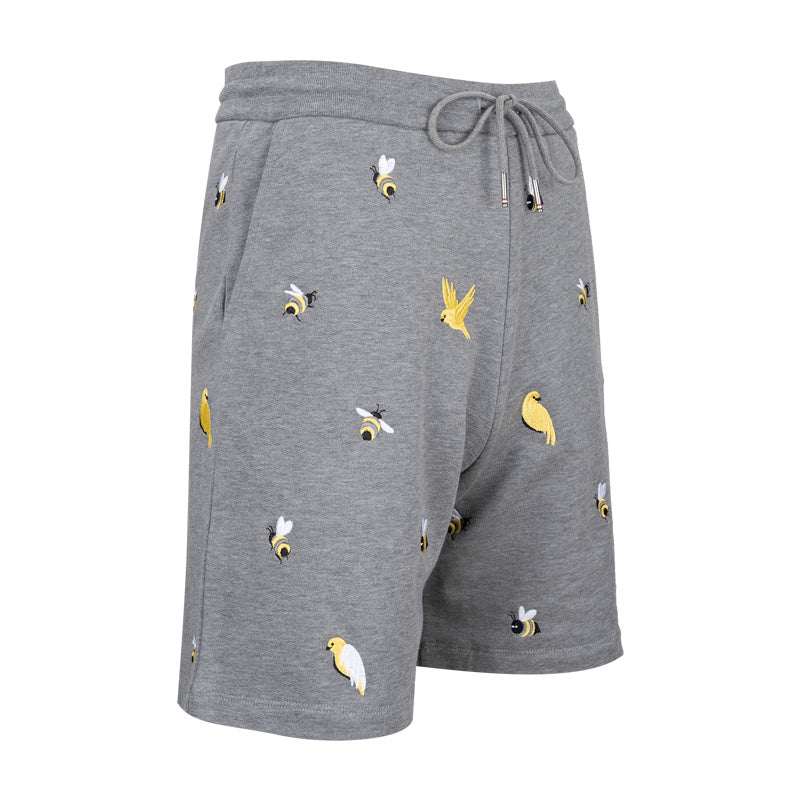 Bee and bird embroidered shorts THOM TREND