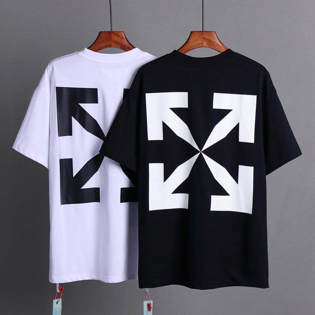 Off-White Blue Portrait Graphic Back Print Cotton T-Shirt - White product detail view