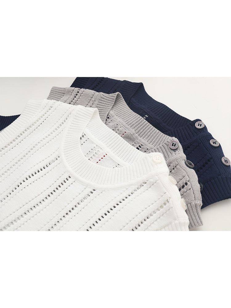 Open-knit sleeveless top