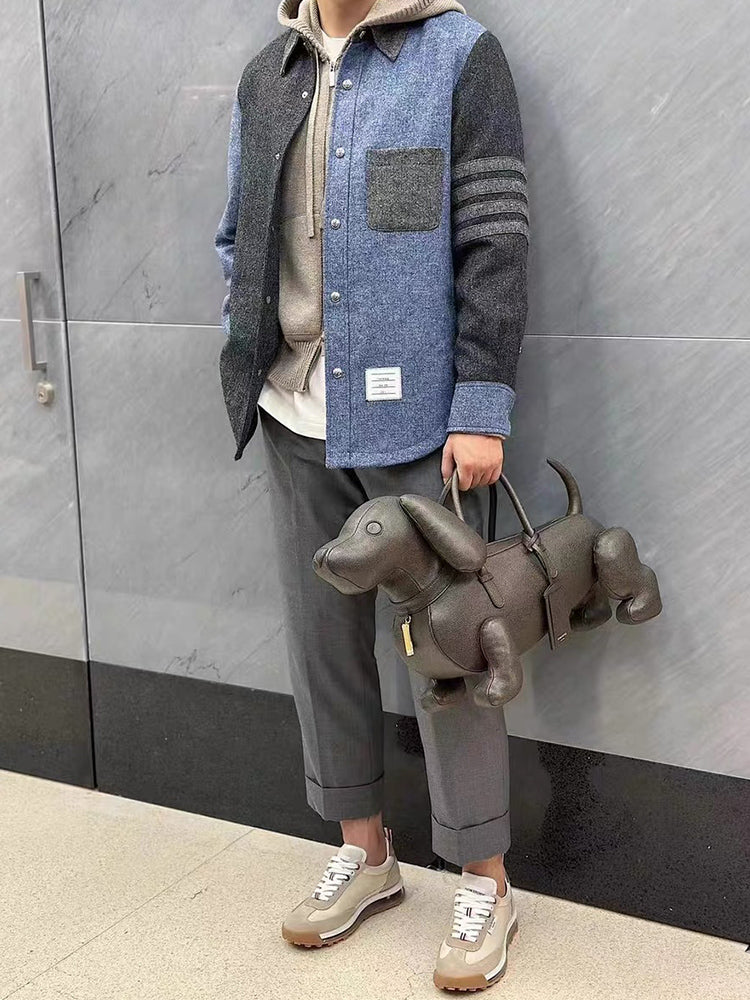 denim patchwork shirt THOM TREND