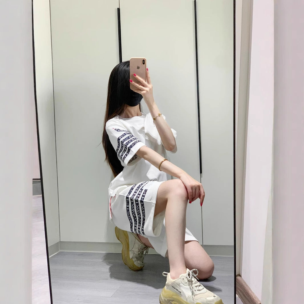 2025SS Unisex snake embroidered short-sleeved suit THOM TREND