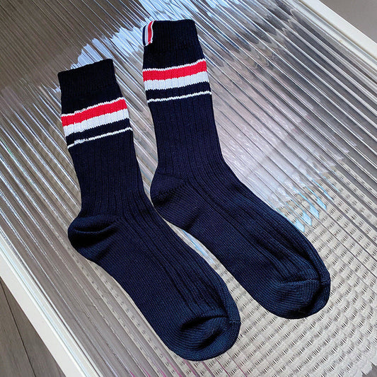 Mid-length four-bar striped socks£¨¸´Öƣ© THOM TREND