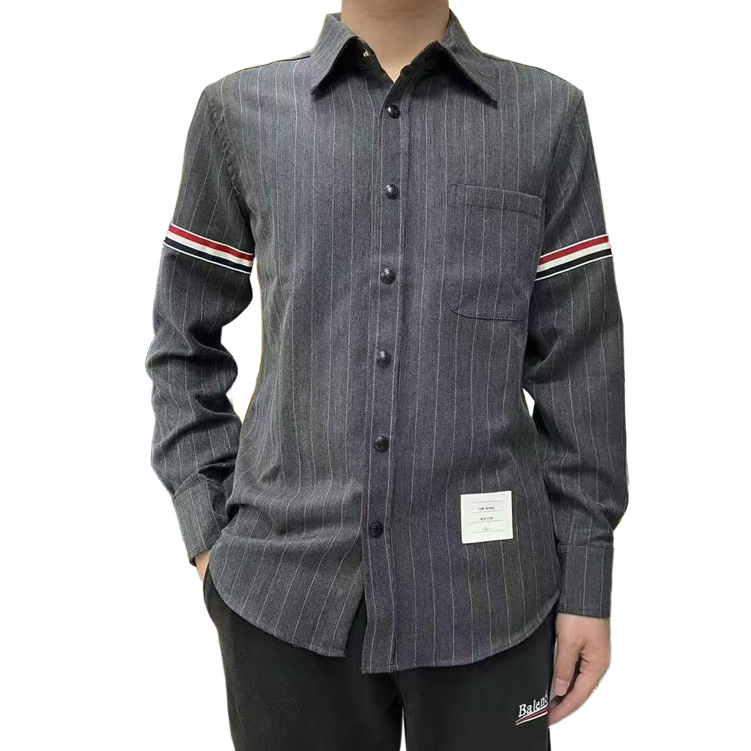 2025SSS striped long-sleeved shirt THOM TREND