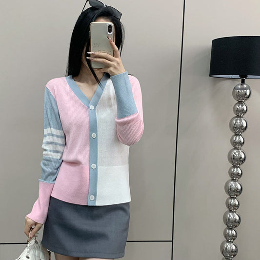 Striped V-neck long sleeves（副本） THOM TREND