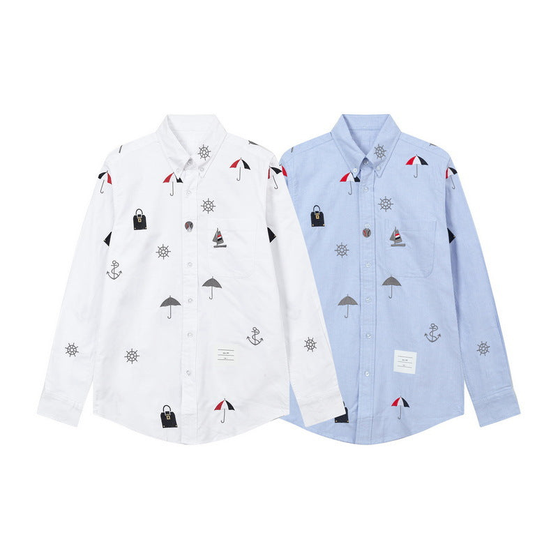 Men's four-stripe inner placket shirt（副本） THOM TREND