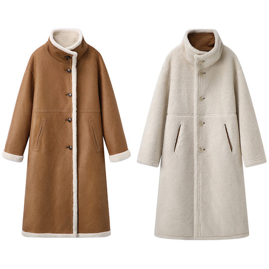 2025SS One-piece double-sided pure wool fur coat THOM TREND
