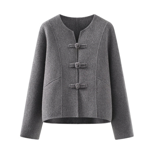 2025SS Buttoned double-faced wool coat THOM TREND