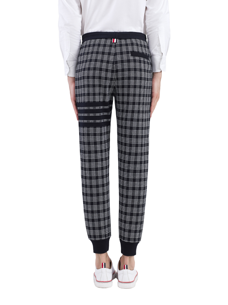 Four-bar striped plaid sweatpants THOM TREND