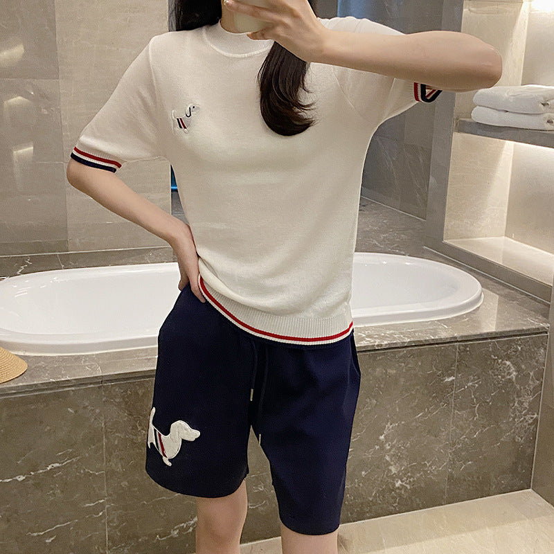 Women's round neck short sleeve