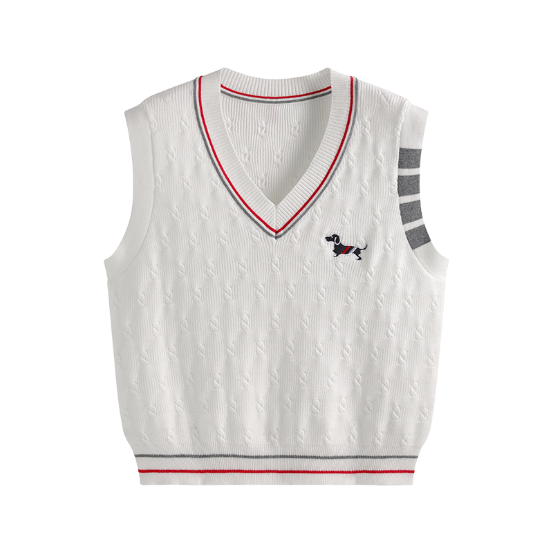 2025SS Puppy Embroidered Sweater Vest THOM TREND