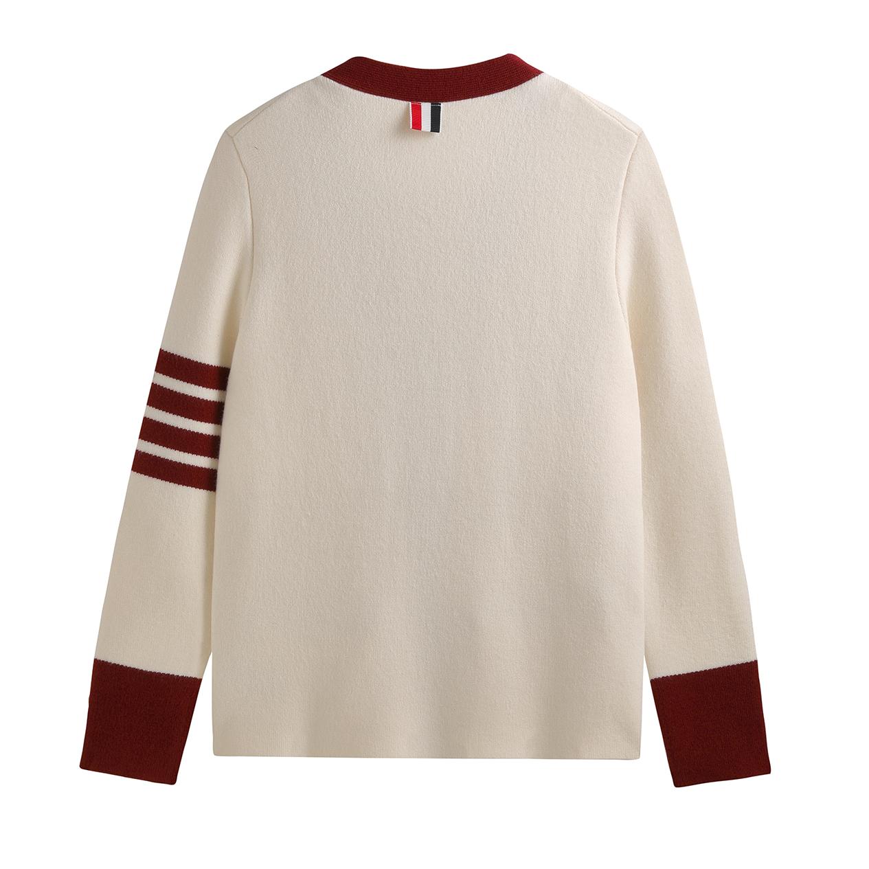 2025SS  Contrast color rugby cardigan THOM TREND