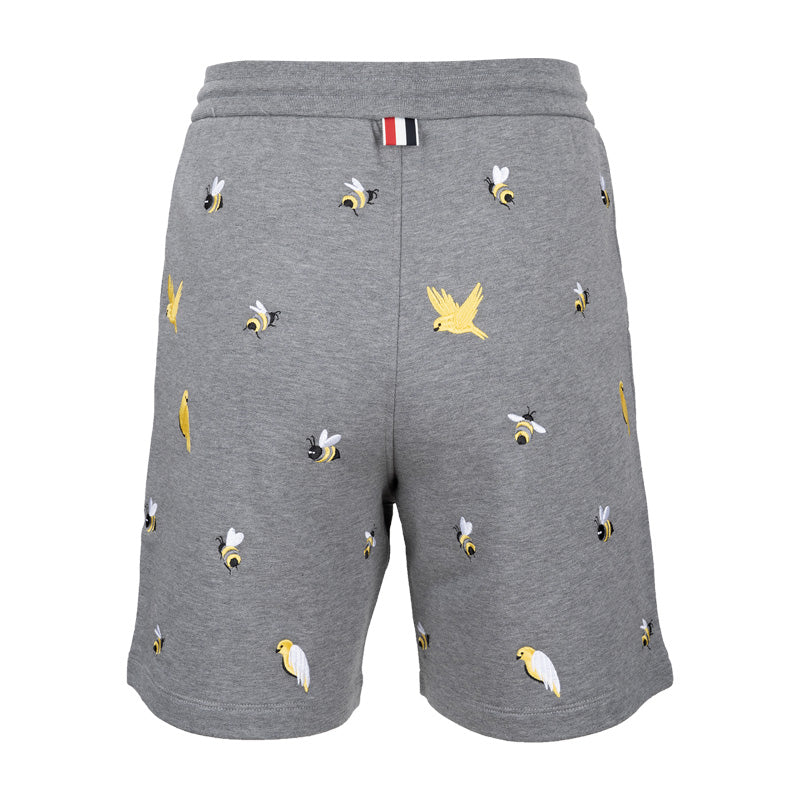 Bee and bird embroidered shorts THOM TREND