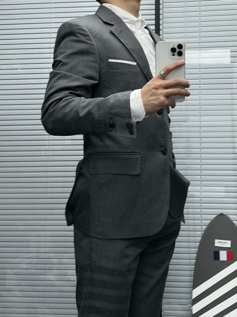 2025SSS  Men's four-bar striped suit THOM TREND