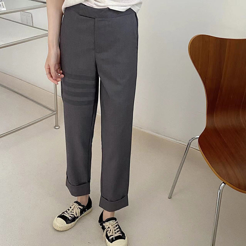 Straight-leg suit pants