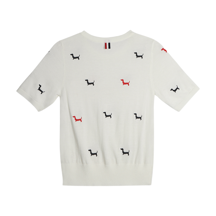 2025SS Women's Puppy Embroidered T-shirt THOM TREND